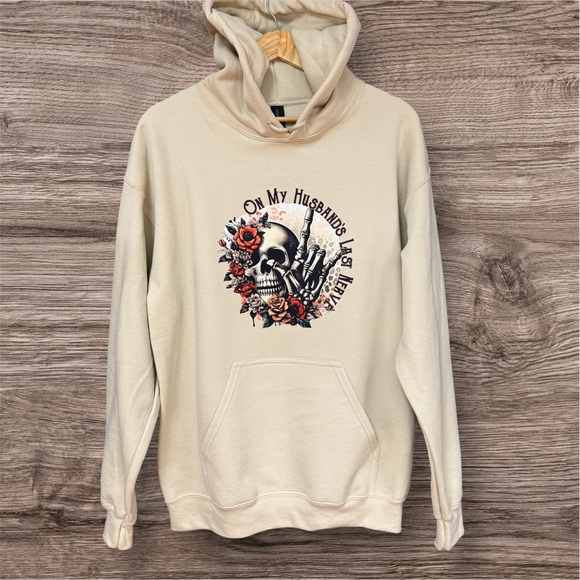 Gildan Tops - Gildan Custom DTF Skull and Roses Hoodie
